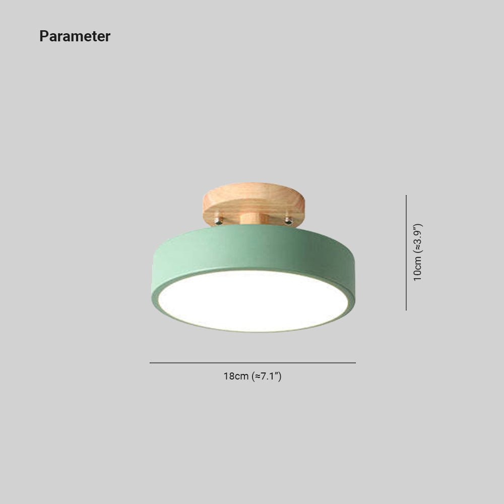 Nowoczesna lampa sufitowa LED wykonana z drewna