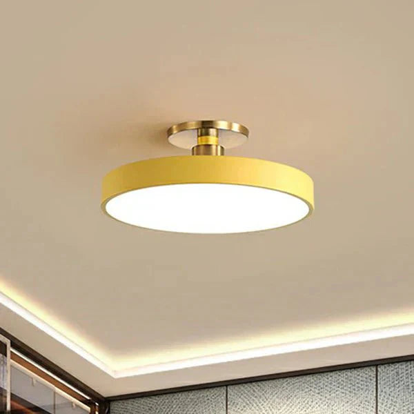 Ronde Flush Mount Light w stylu skandynawskim, akrylowa lampa LED do sypialni, półokrągła lampa sufitowa