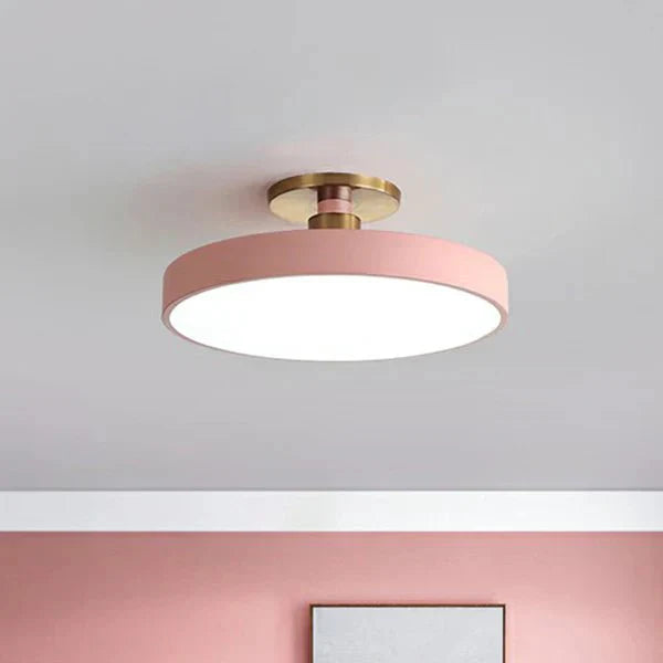 Ronde Flush Mount Light w stylu skandynawskim, akrylowa lampa LED do sypialni, półokrągła lampa sufitowa