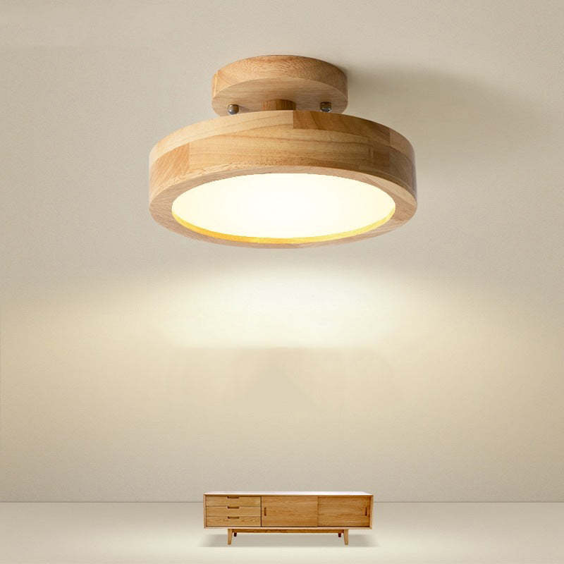Nowoczesna lampa sufitowa LED wykonana z drewna