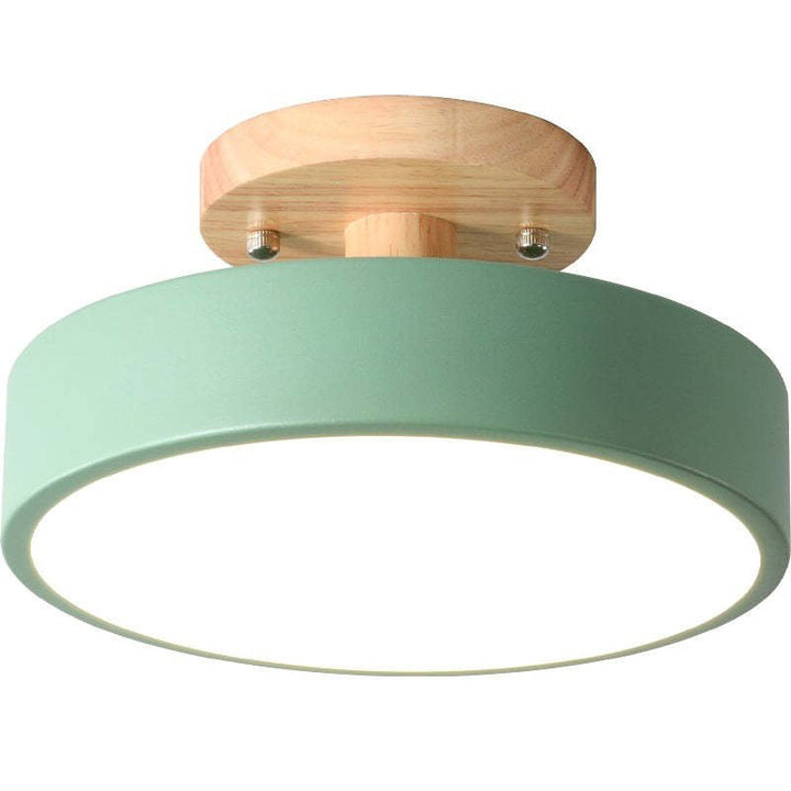 Nowoczesna lampa sufitowa LED wykonana z drewna