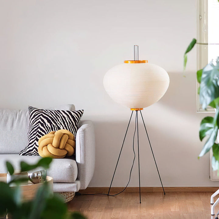 Lampa podłogowa z papieru ryżowego