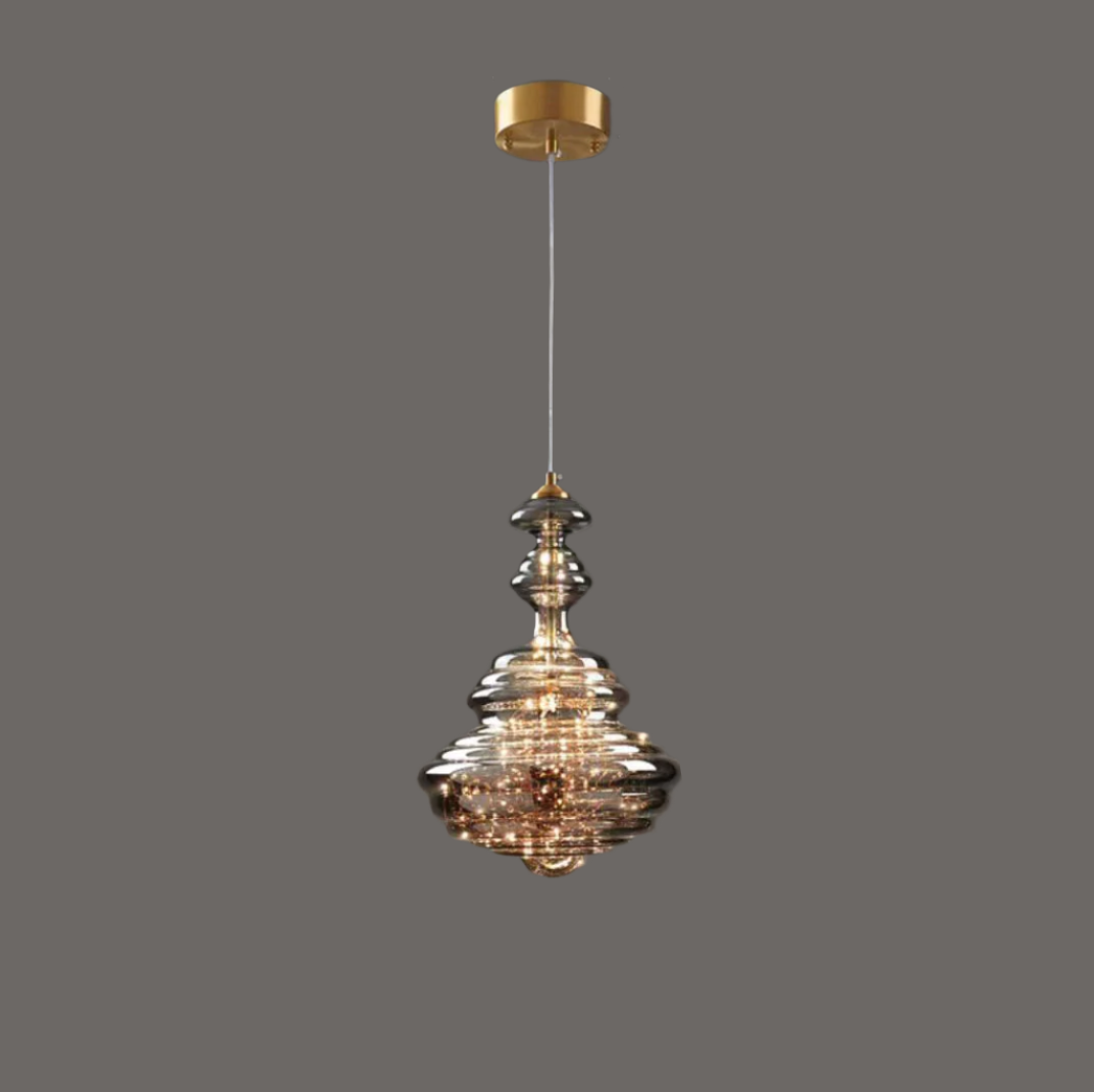Nowoczesna Szara Szklana Lampa Wisząca z Gwiazdami