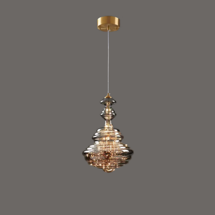 Nowoczesna Szara Szklana Lampa Wisząca z Gwiazdami