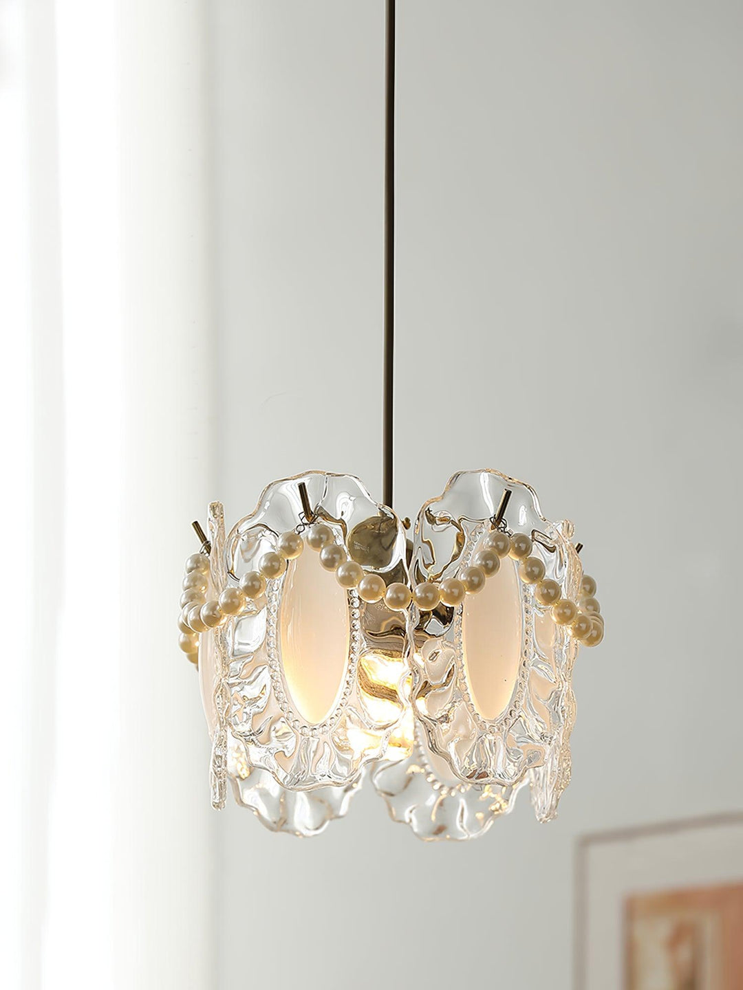 Lampa Wisząca Szklana Kwiatowa