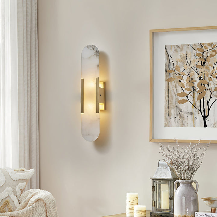 Lampa ścienna Melange Wydłużona Alabaster