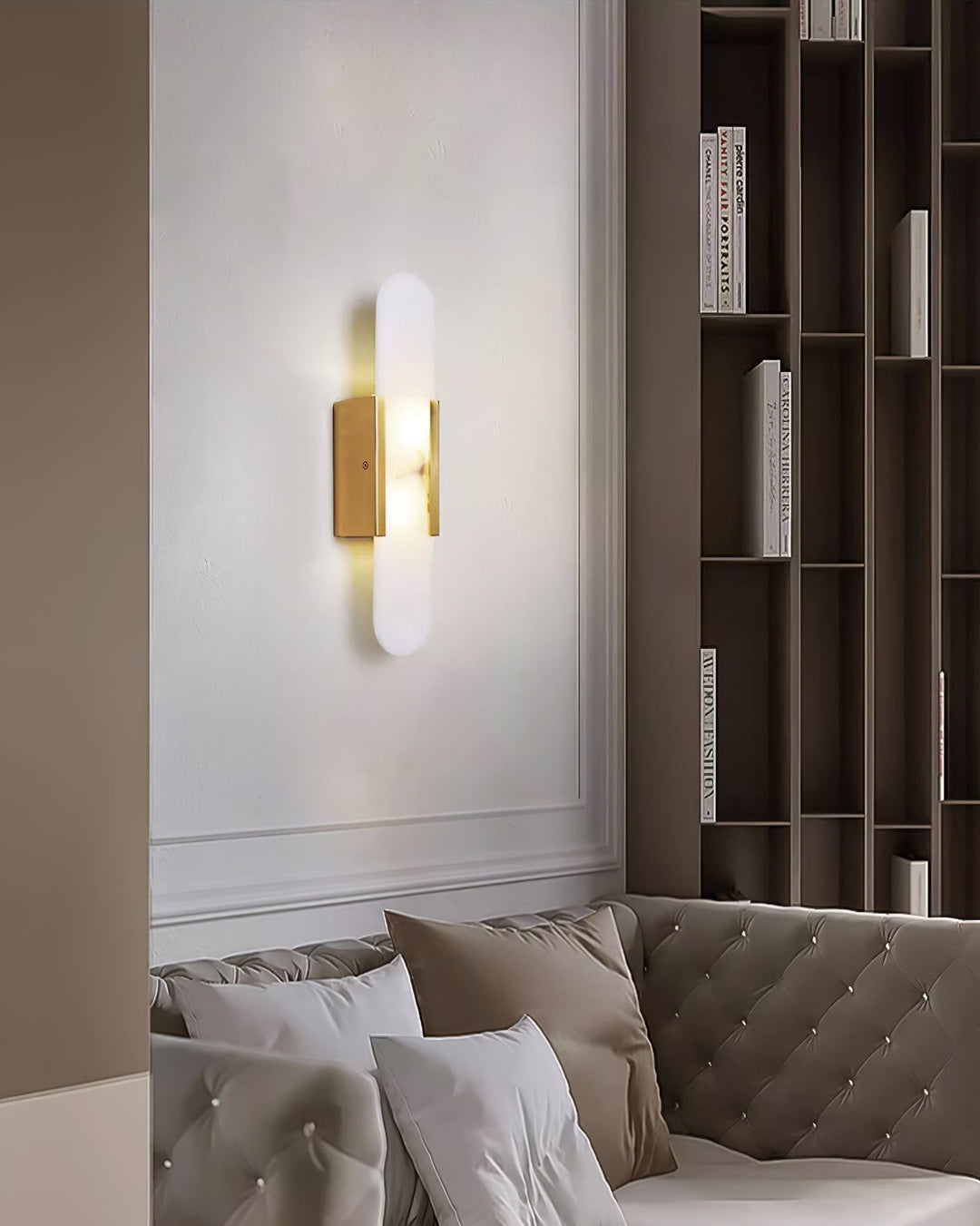 Lampa ścienna Melange Wydłużona Alabaster