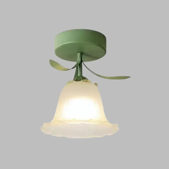 Prosta lampa sufitowa Tiffany z mini kwiatami