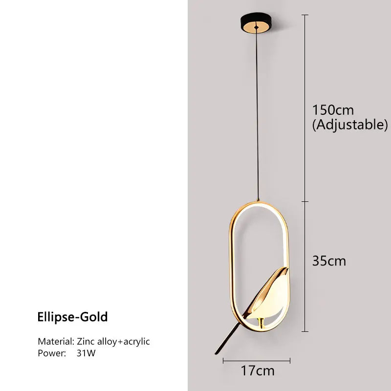 Lampa Wisząca LED Ekstrawagancka „Magpie” – Nowoczesny Design z Motywem Ptaka