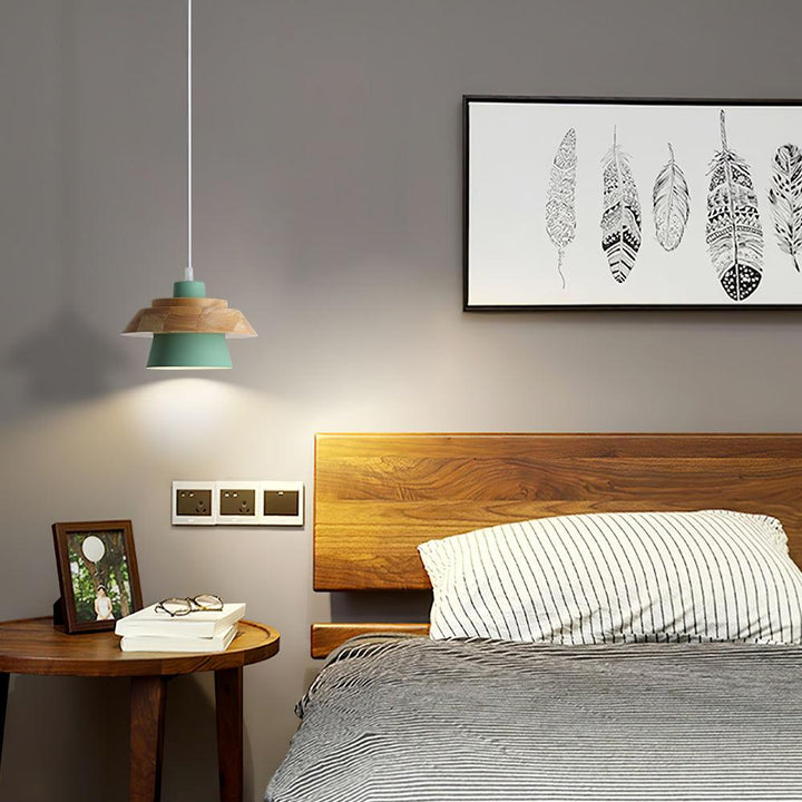 Lampa Wisząca Stenowa Drewniana