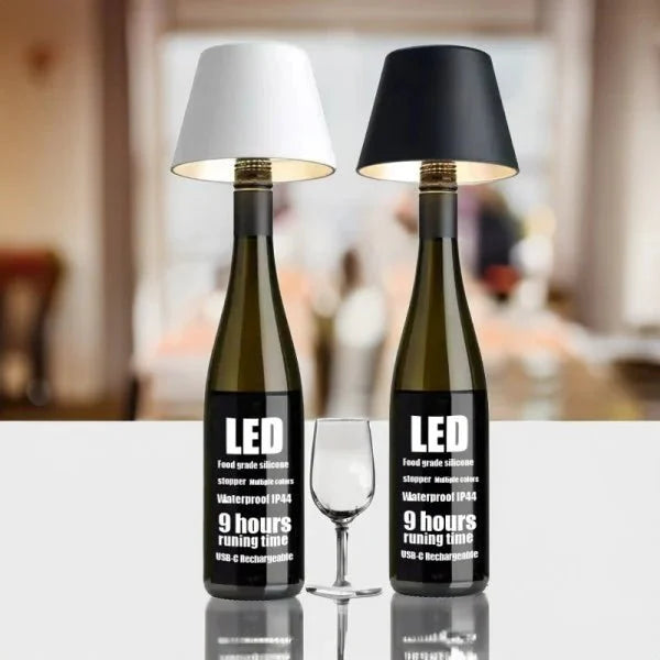 DIY ładowalna lampa stołowa w kształcie butelki wina