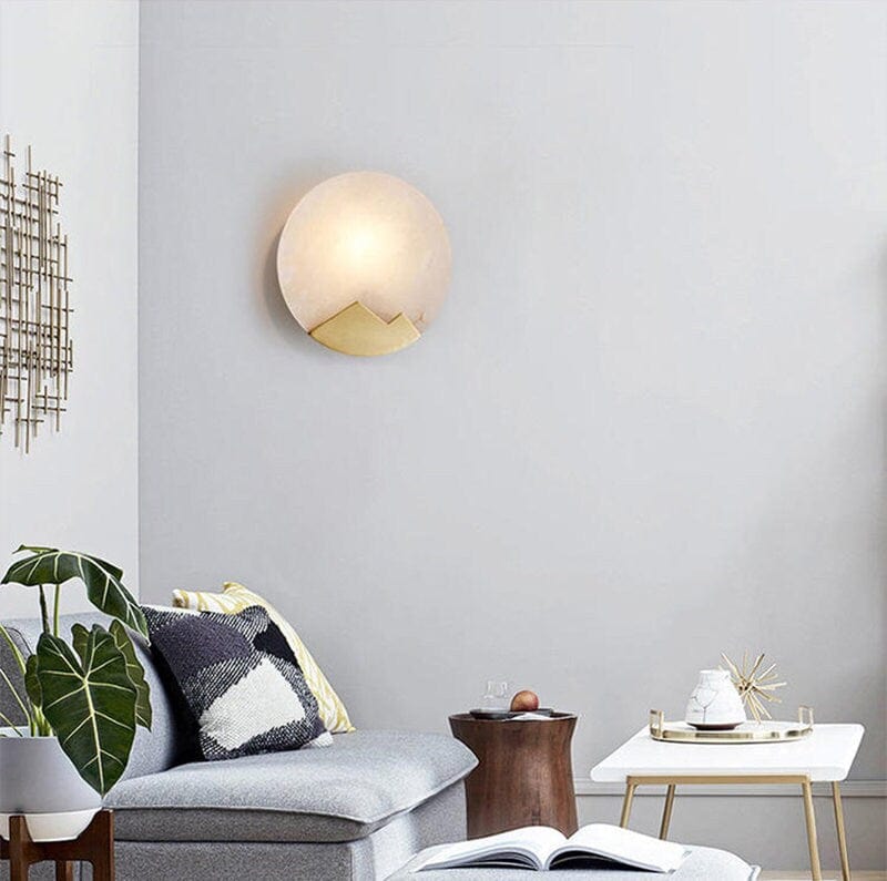 Skandynawska minimalistyczna marmurowa lampa ścienna